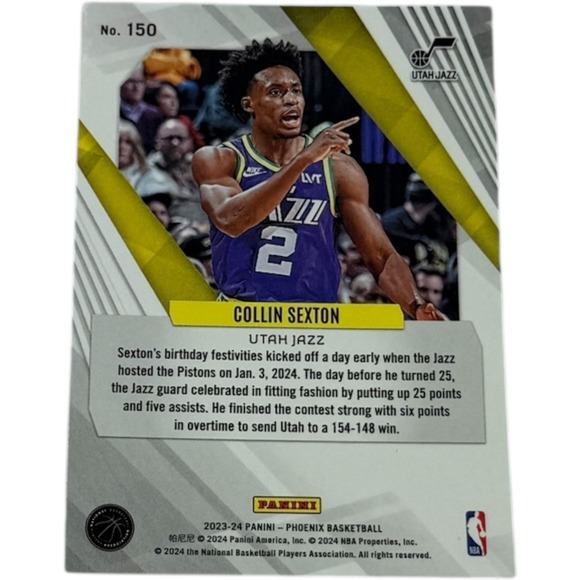 Collin Sexton Utah Jazz 2023 24 Panini Phoenix Basketball Card - Picture 2 of 2